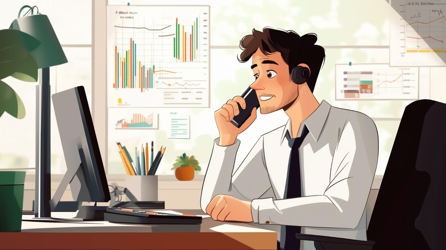 Sales representative using Smartyn AI guidance during a live call